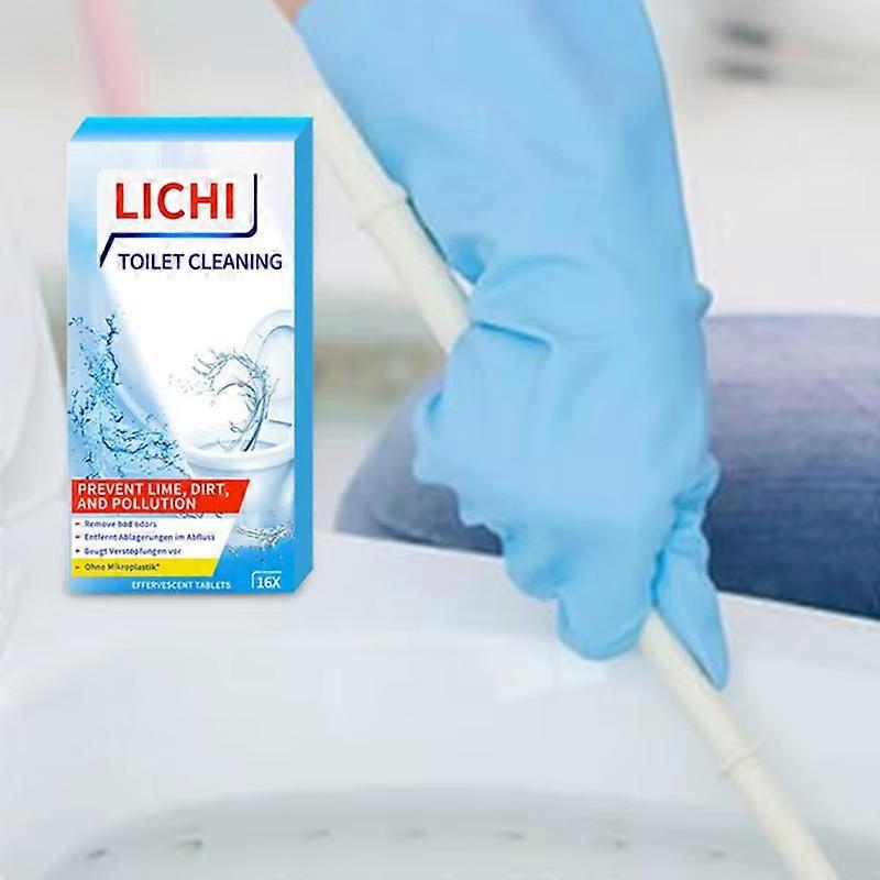 16 Effervescent Toilet Cleaning Tablets  Deep Cleaning Quick Dissolution Deodorizing  And Refreshing One-Touch  Cleaning