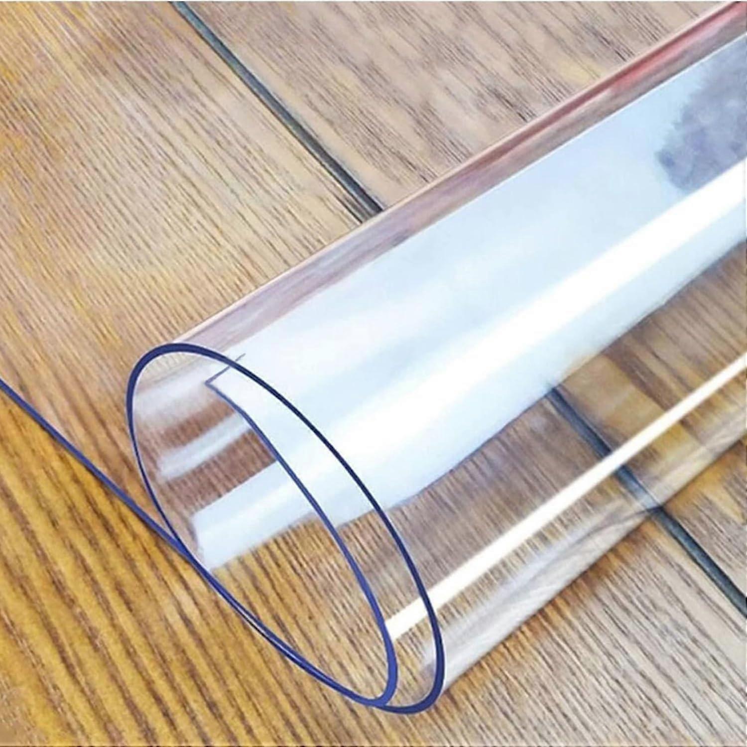 Clear PVC Table Cover Waterproof Heat Resistant Protector 40x71in for Dining Room Table