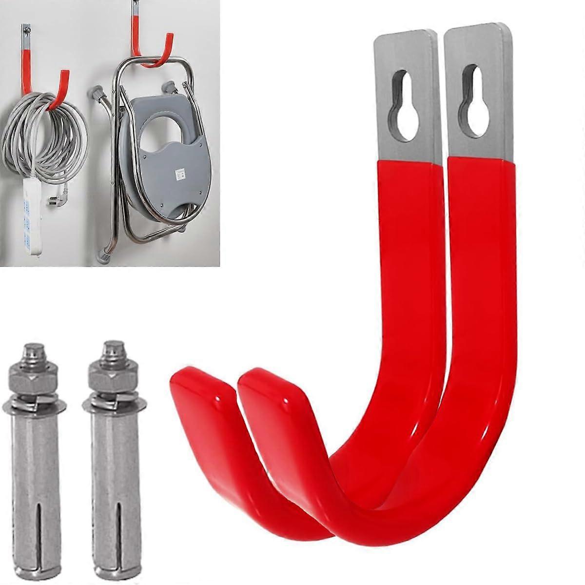 Heavy Duty Garage Storage Hooks 2 Pack 200lbs Capacity AntiSlip Wall Mounted J Hooks for Tools