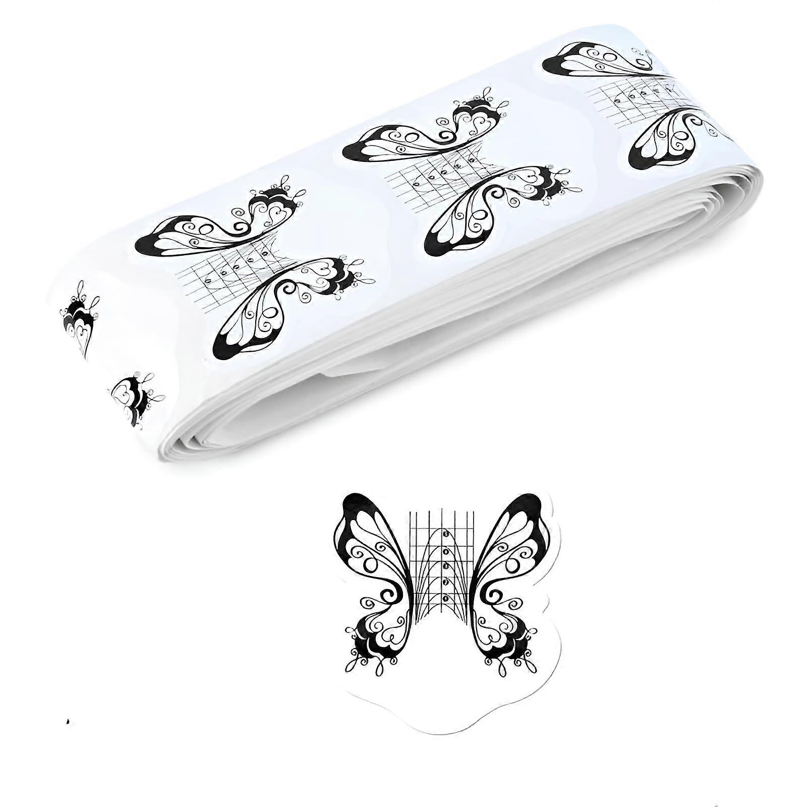 100Pcs Butterfly Nail Forms for Acrylic Nails with Precise Shaping Guide and Clear Length Markings