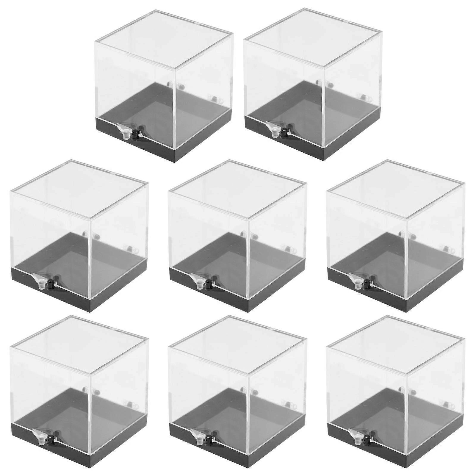 Plastic Specimen Storage Box Transparent Square for Storage 8Pcs