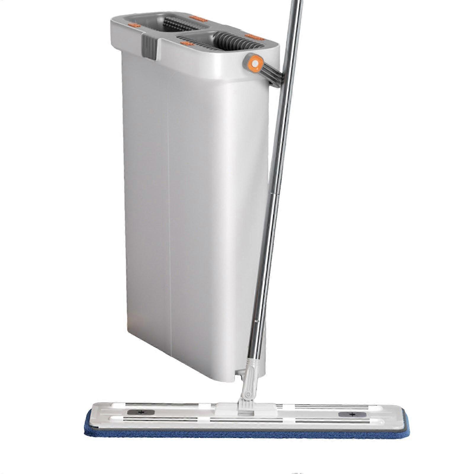 Flat Mop and Bucket Set with 360 Rotating Head, Wet Dry Separation, Microfiber Floor Cleaning