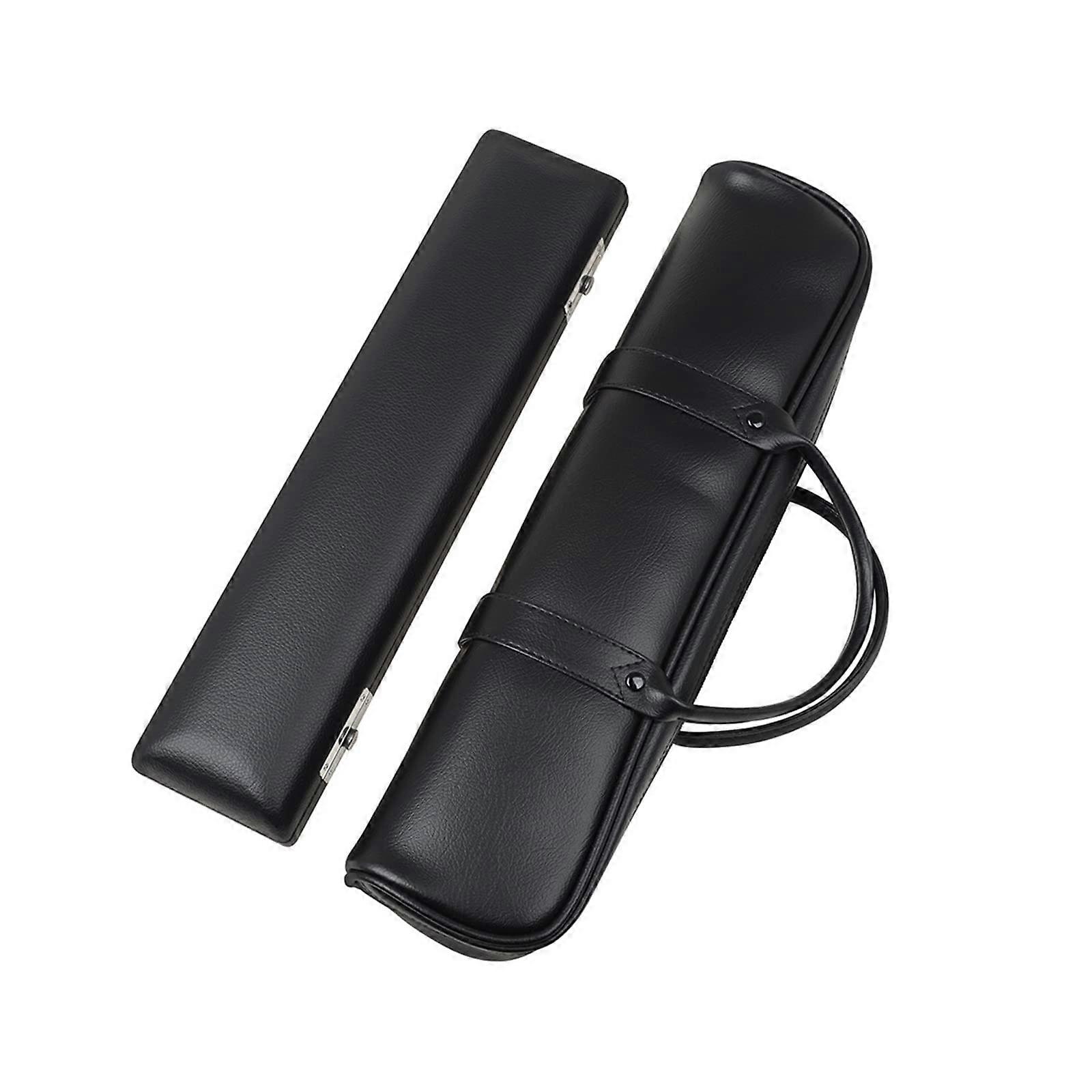 Waterproof PU Leather Flute Case with Plush Lining and Adjustable Shoulder Strap for 16 Hole Flute