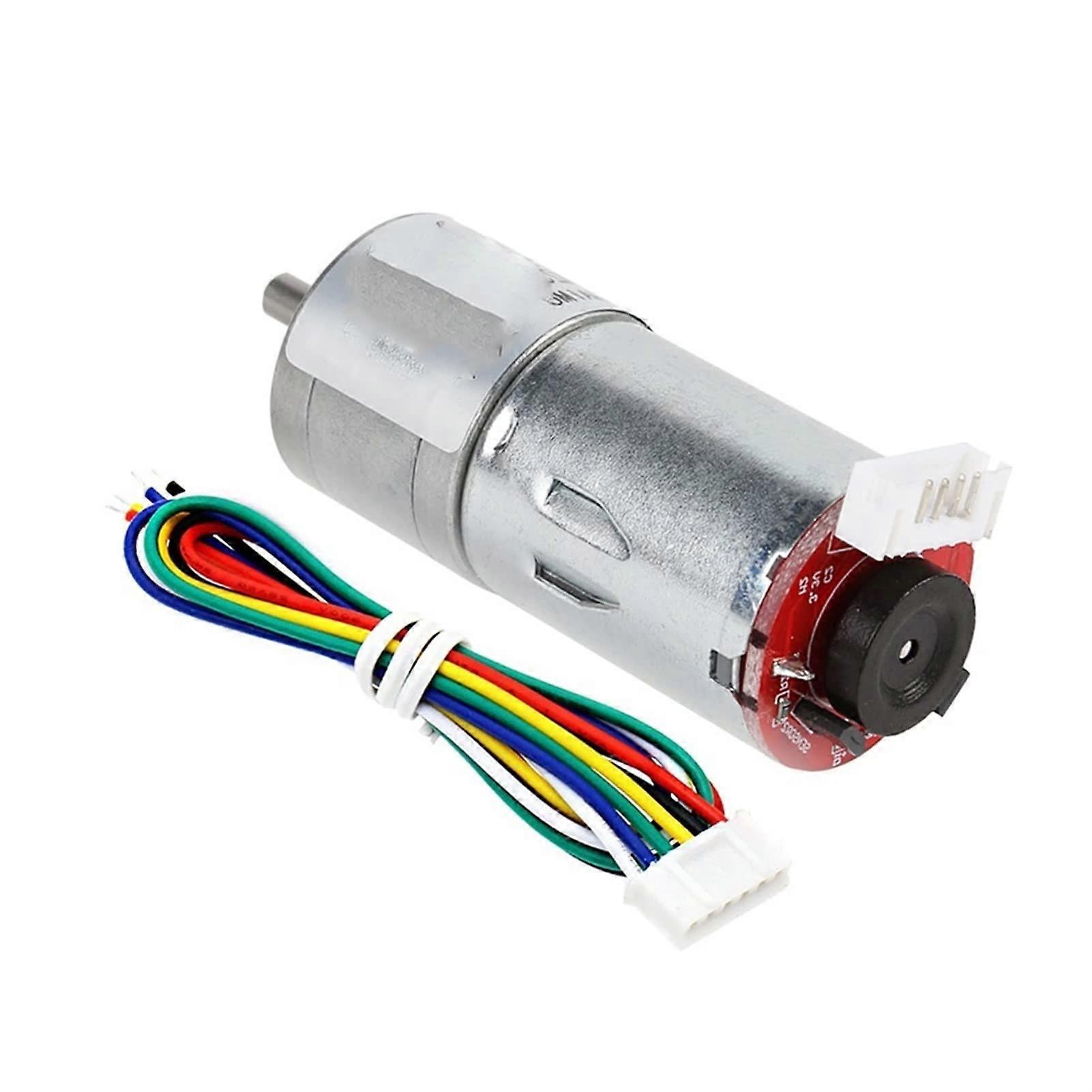 25mm  Torque Low Noise DC Gear Motor with Hall Encoder 6V 35RPM for Robotics