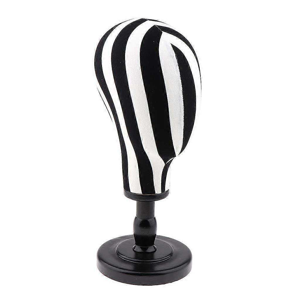 Mannequin Head for Wigs Zebra Pattern Wig Display Stand with Wooden Support for Styling and Making