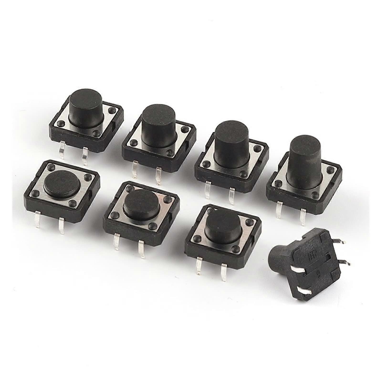 Tactile Push Button Switch 10PCS 12x12mm 4 Pin Momentary Tact Switch Quick Response for PCB