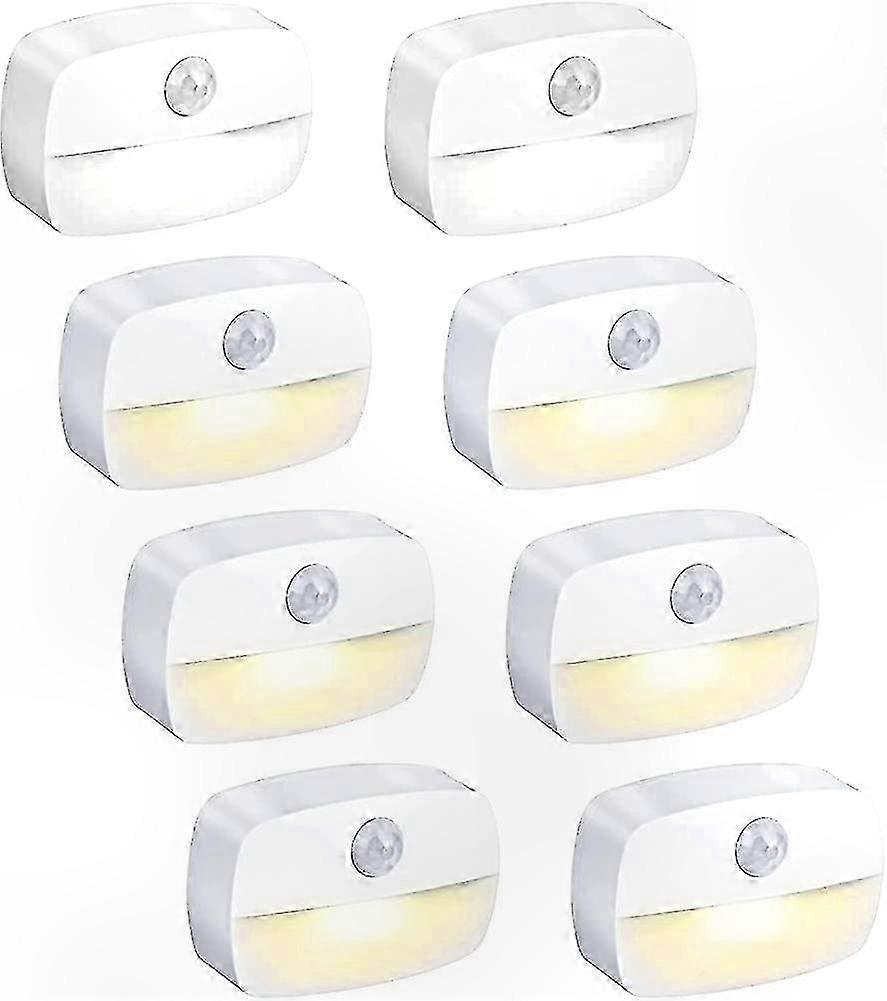 8-Pack Motion Sensor LED Night Lights, Battery-Powered Motion-Activated Lighting Solution