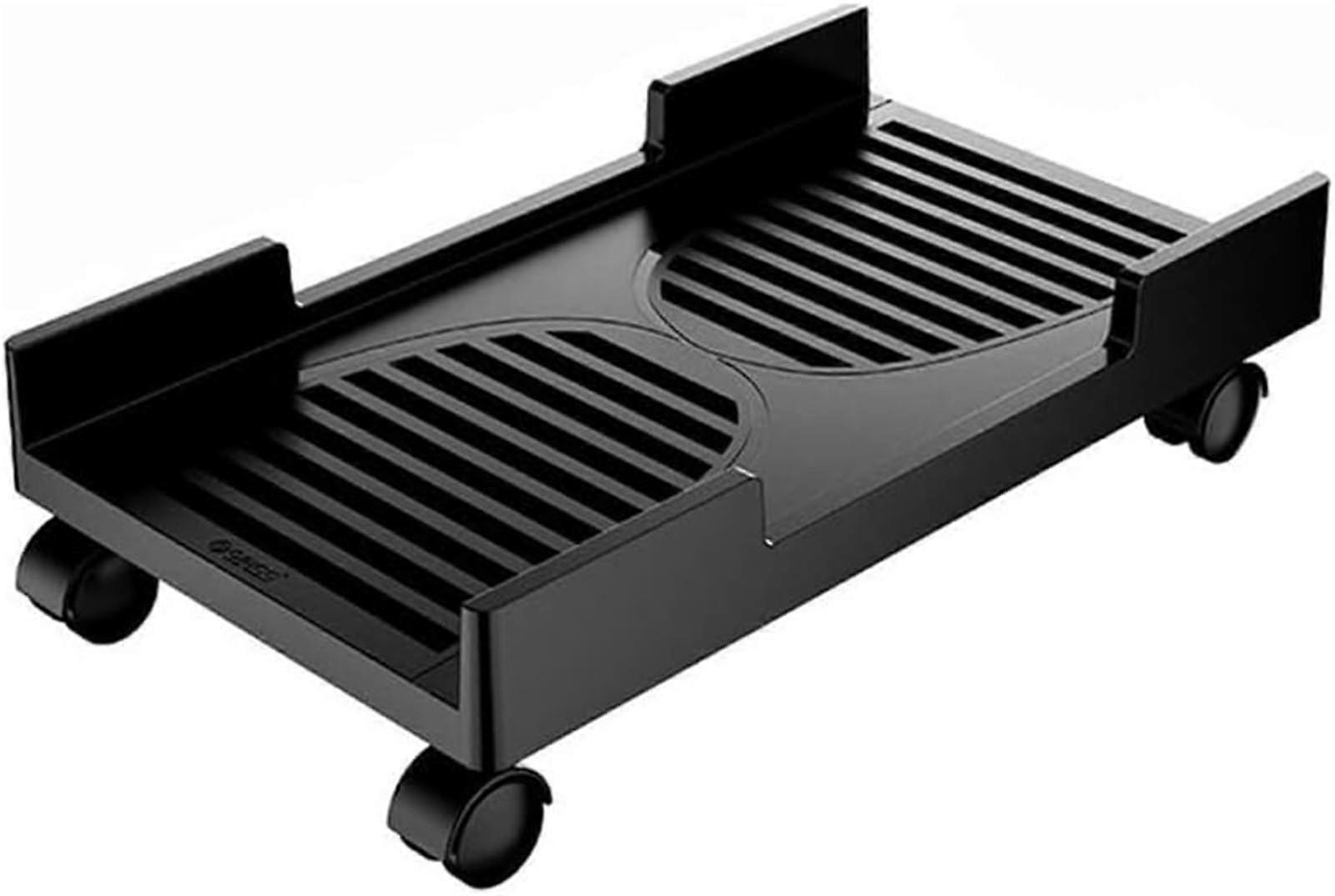 PC Tower Stand Adjustable CPU Holder with Wheels, Cooling Airflow Design and  Side Protection