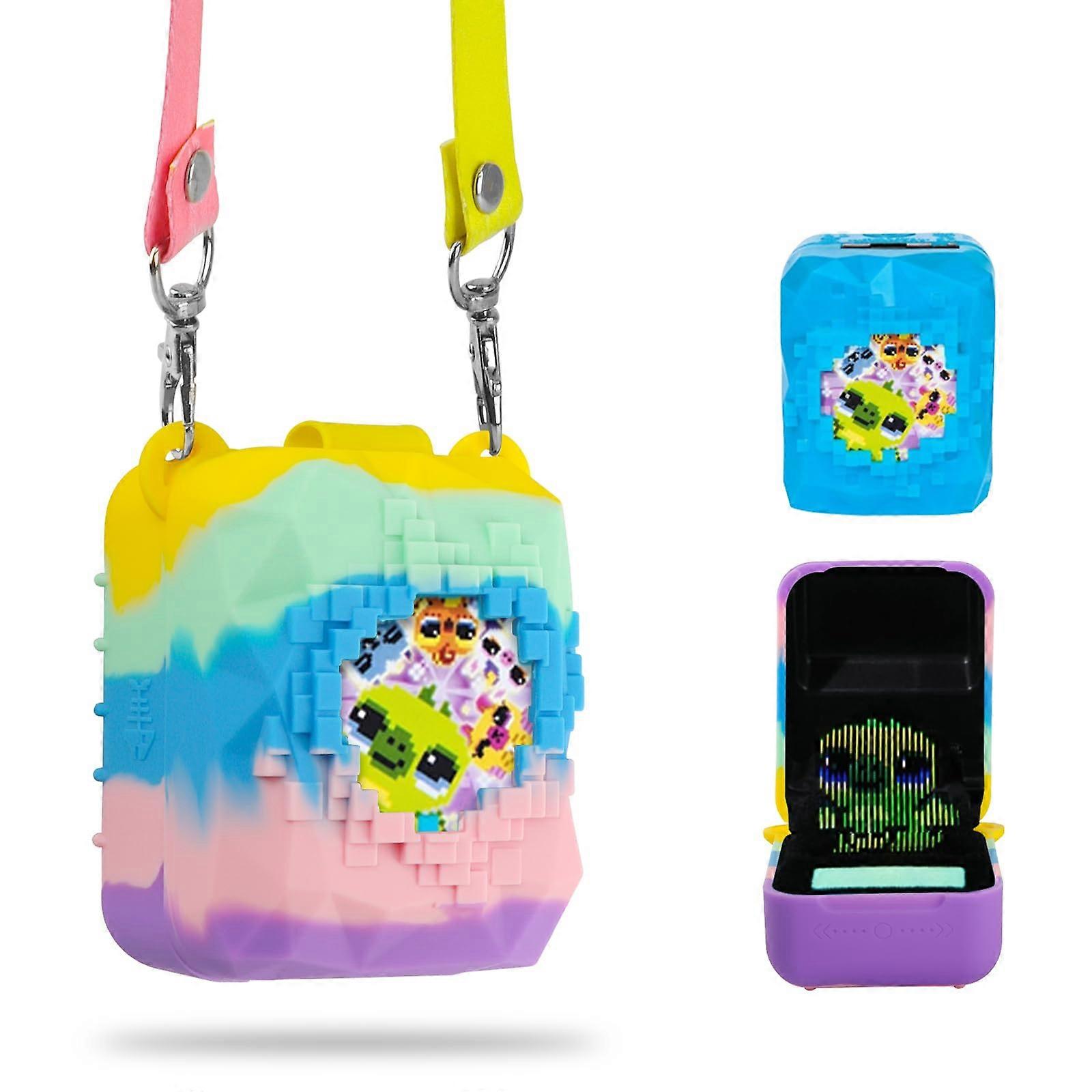 Protective Silicone Case with Adjustable Strap, Dustproof Scratch Resistant Cover for Bitzee Digital Pet