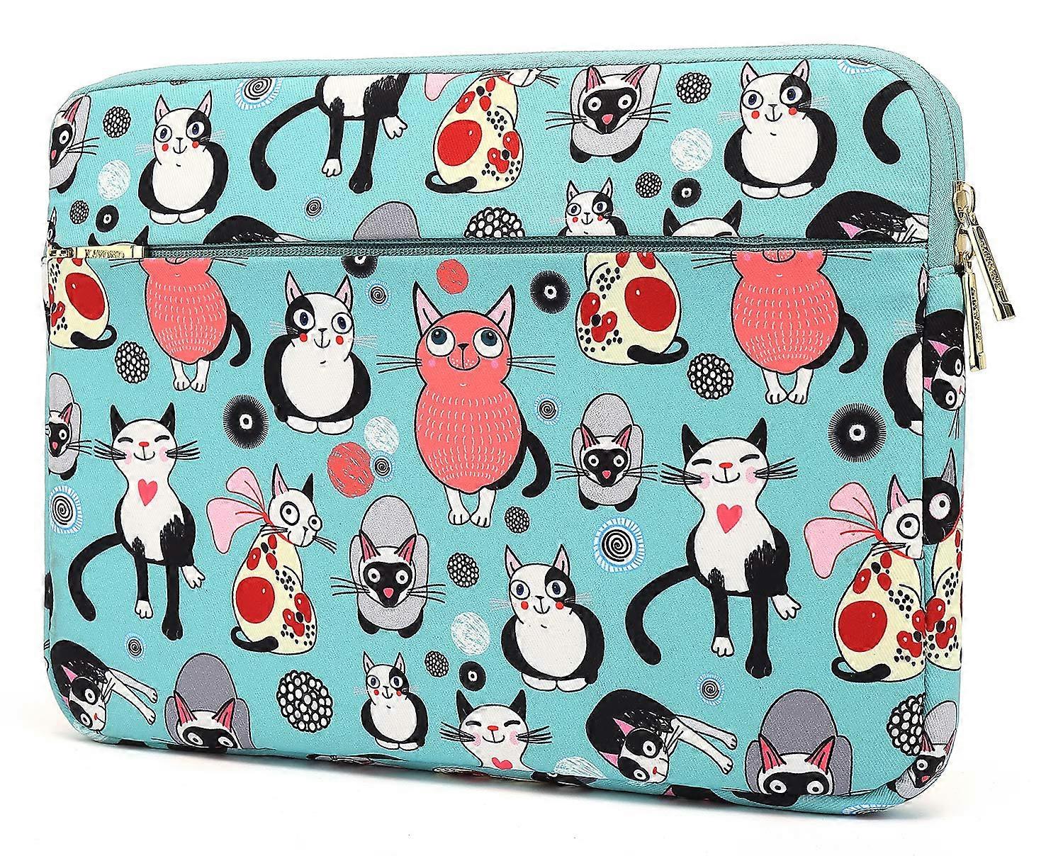 Laptop Sleeve 1515.6 Inch Cat Design, Waterproof and Shockproof Case with Multi Pockets