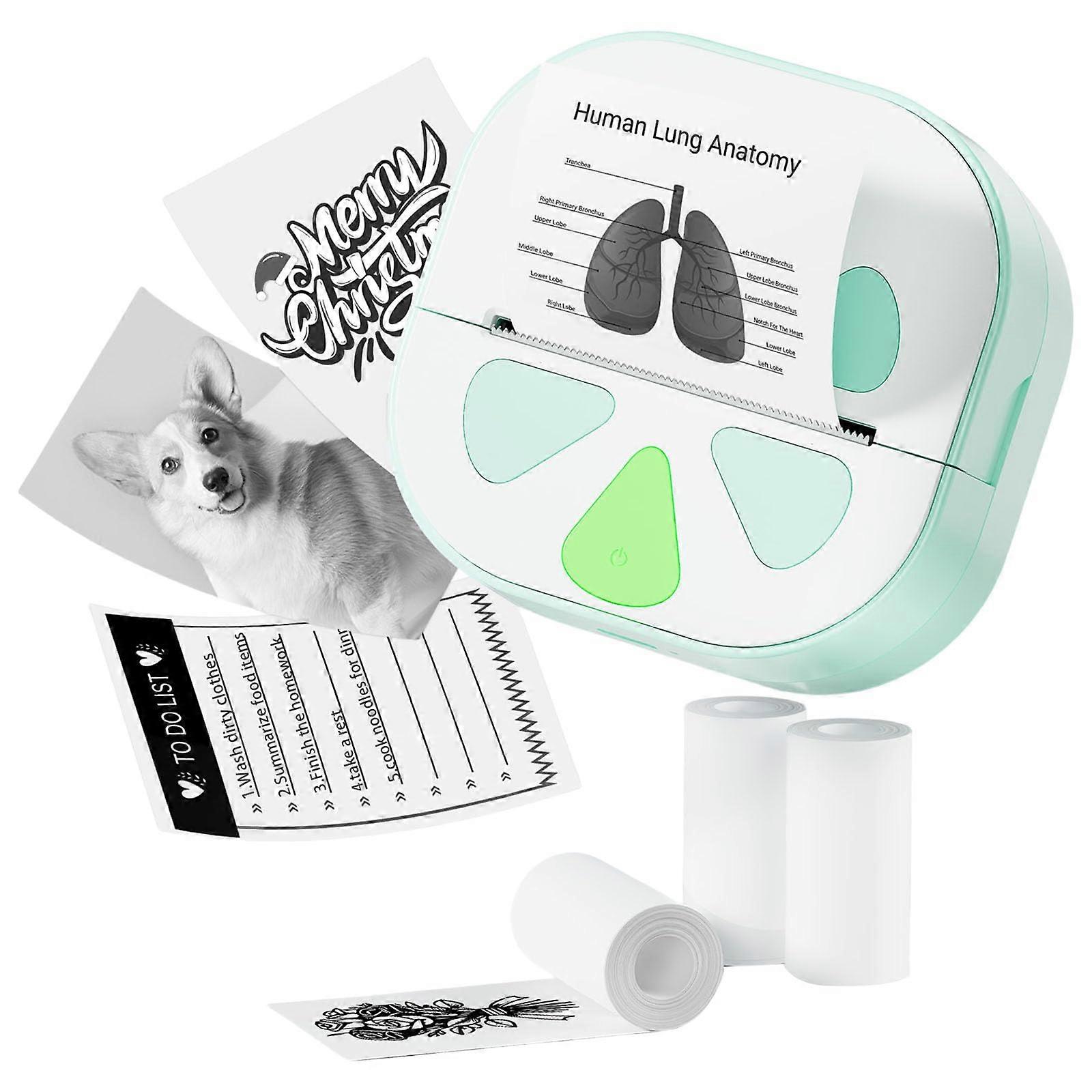 Thermal Label Printer BluetoothCompatible Ink Heat Technology with 3 Rolls for Mobile Phones