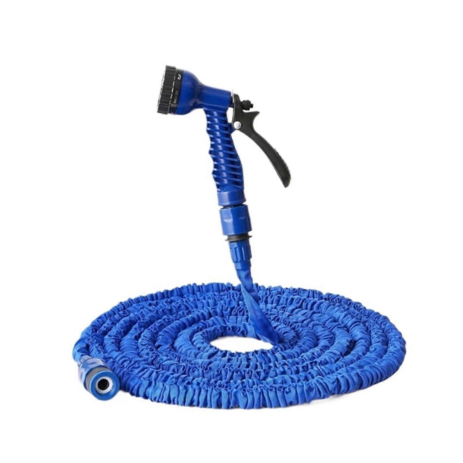 Expandable Garden Hose with 7-Function Spray Nozzle, 200ft Blue