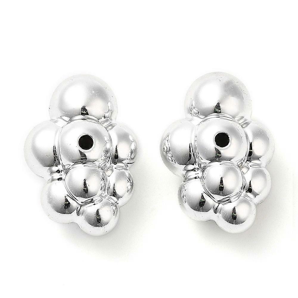 CCB Plastic Beads Cloud Platinum 17x24.5x13mm Hole: 1.8mm