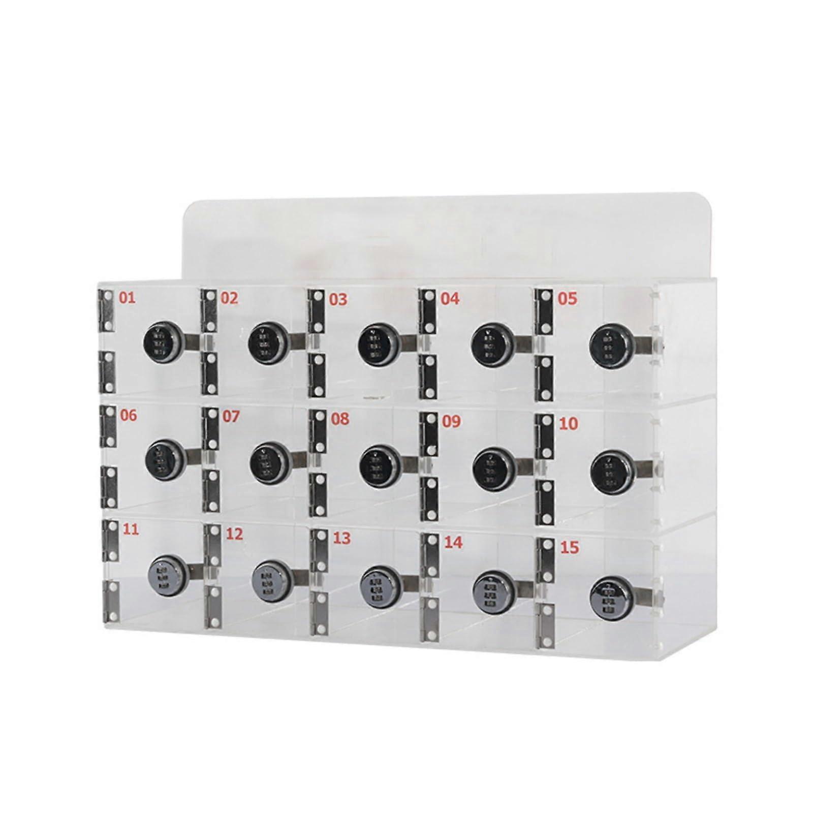 Wall Mounted Cell Phone Storage Locker with Numbered Compartments and Clear Visibility Design, 20 Grid