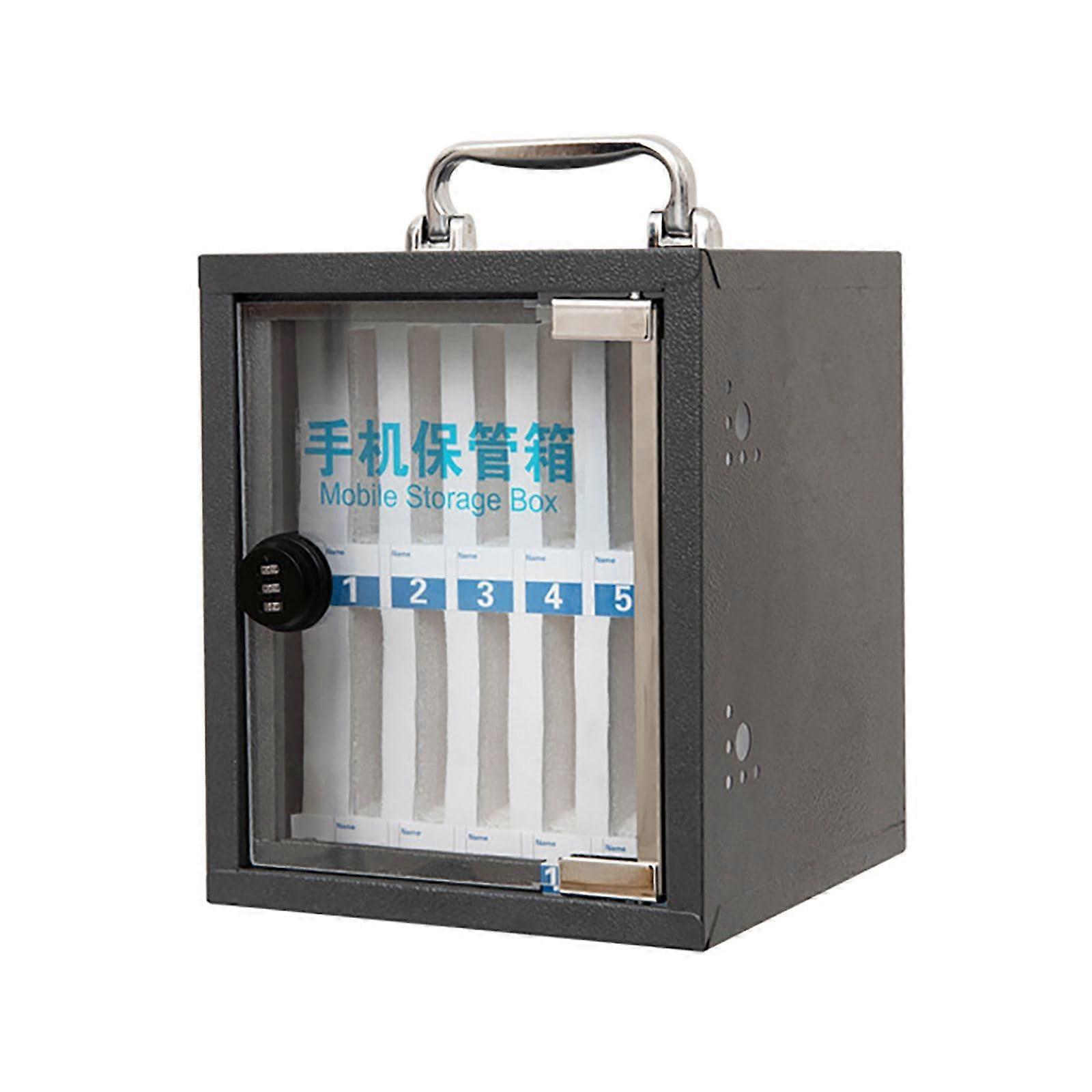 Mobile Phone Locker with Secure Lock, 60 Numbered Slots and Transparent Window for School Office