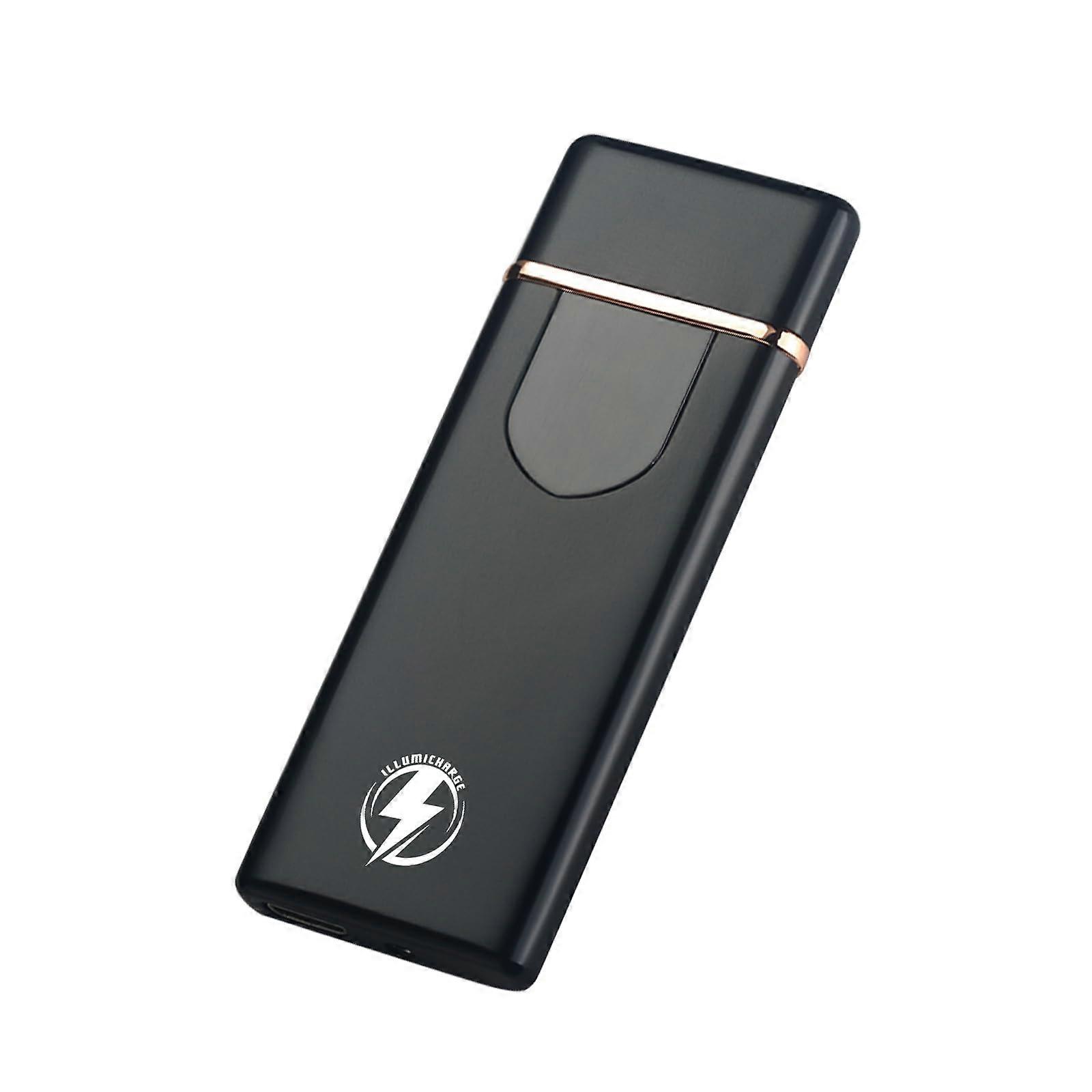 USB Rechargeable Lighter with Windproof Coil Ignition, Touch 2.0 Black Electric Lighter