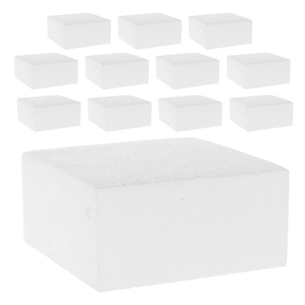 DIY Cake Modelling Foam Blocks 12Pcs For Baking Enthusiasts Rectangular White Craft Material Versatile Creative Needs