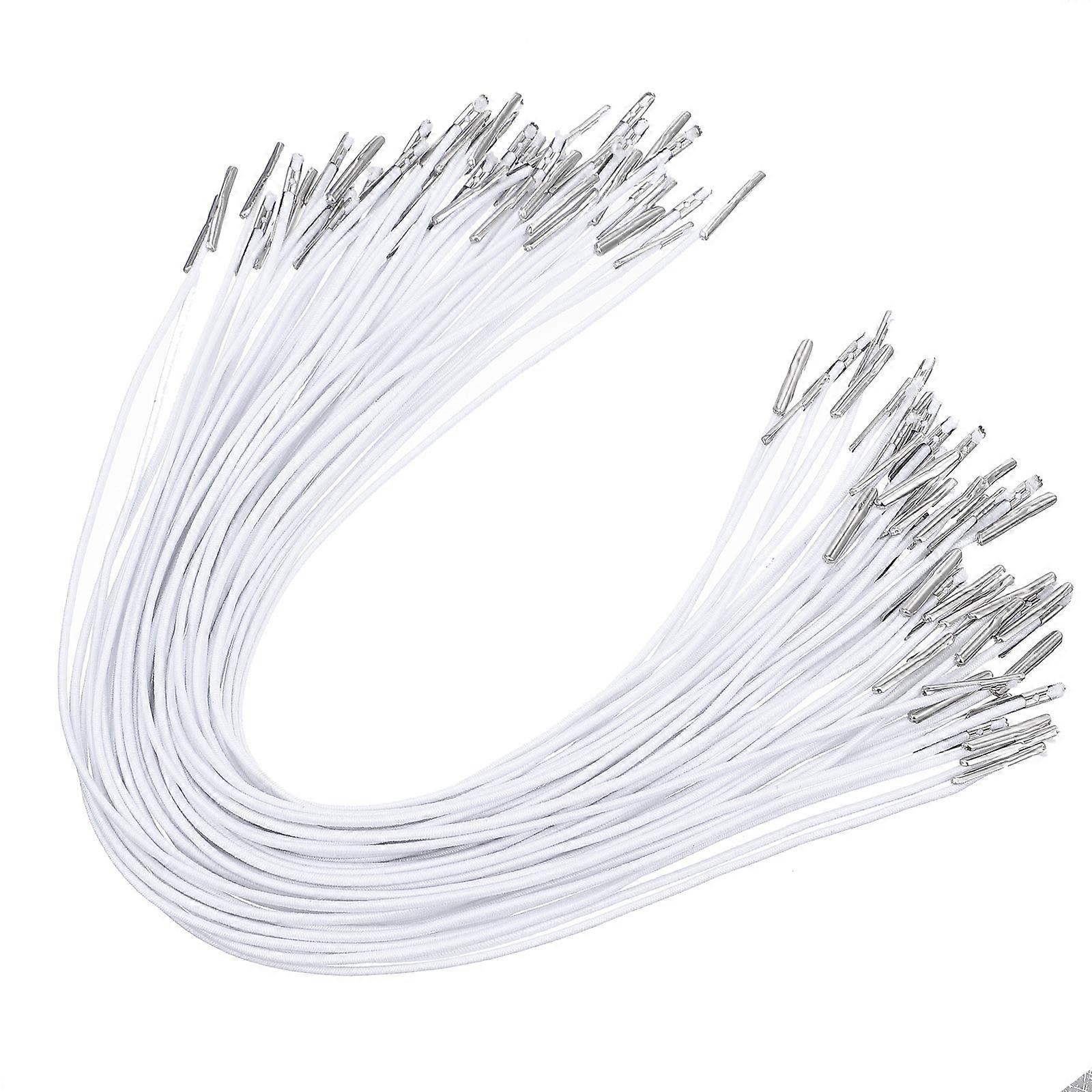 Elastic Barbed Cords Round String for Book Binding 200Pcs White