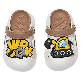 Kleinkind-Clogs für Jungen und Mädchen, kleine Kinder, Sandalen, Sommerschuhe für Strand, Pool, Wasserschuhe, Duschpantoffeln, Khaki, 4,5-5 Jahre