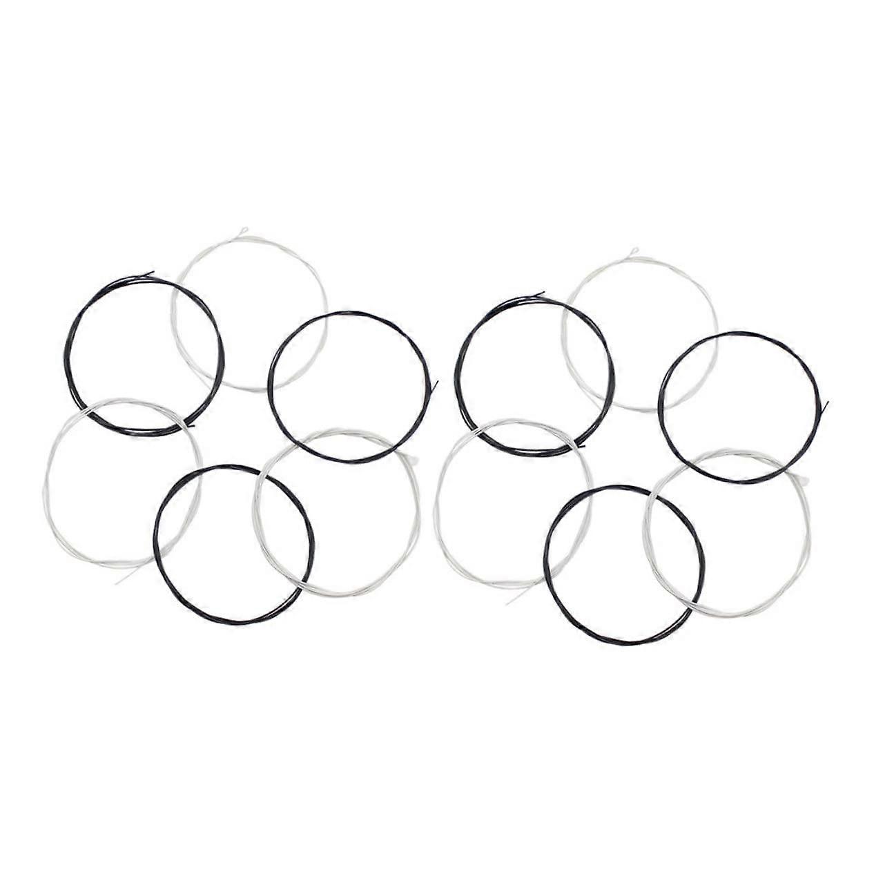 2 Sets Black Nylon Classical Guitar Strings with Smooth Surface and Stable Tension
