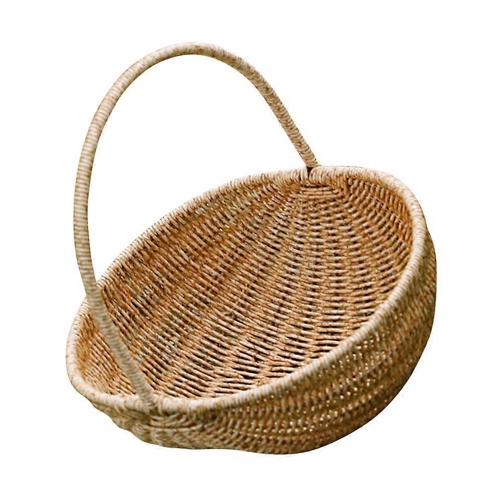 Light Brown Handheld Basket for Food Storage Multi-Function Fruit Basket
