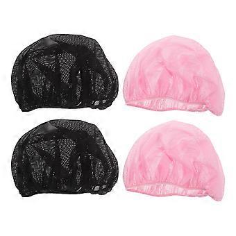 4pcs Bonnet For Sleeping: Hair Care Sleeping Bonnet With Elastic Edge - Night Sleep Cap Breathable Mesh - Sleep-In Hair Net For Women