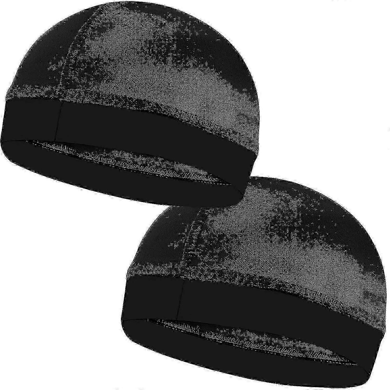 Doo Rags 2pcs Silky Stocking Wave Caps Compression Head Cap