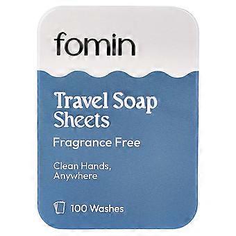 fomin, Travel Soap Sheets, Fragrance Free, 100 Sheets