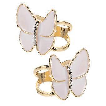 Anneau de fixation pour foulard en soie décoratif (lot de 2) - Porte-anneaux papillon