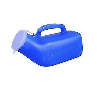 Ergonomic urinal bottle compatible with men, 1200 ml capacity, secure closure, measuring scale, handle