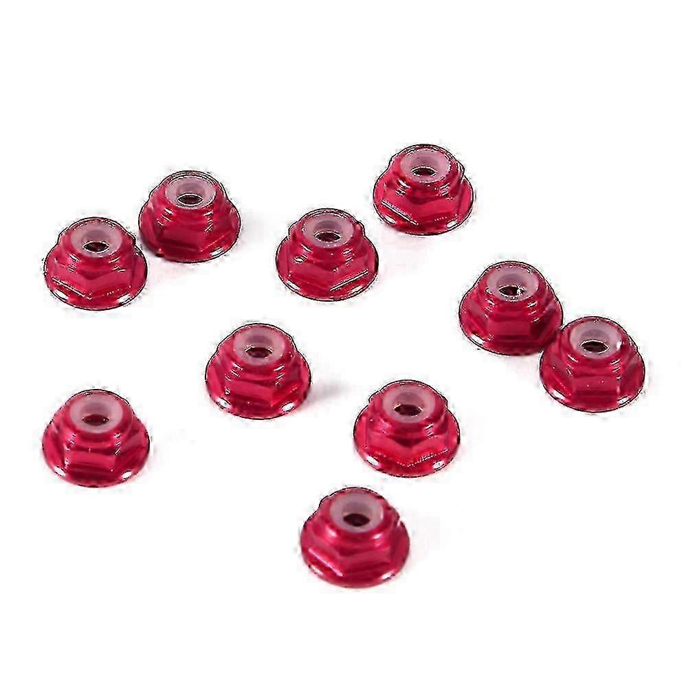 10Pcs M2 Nylon Insert Self-Lock Aluminum Hex Nut Dark Red