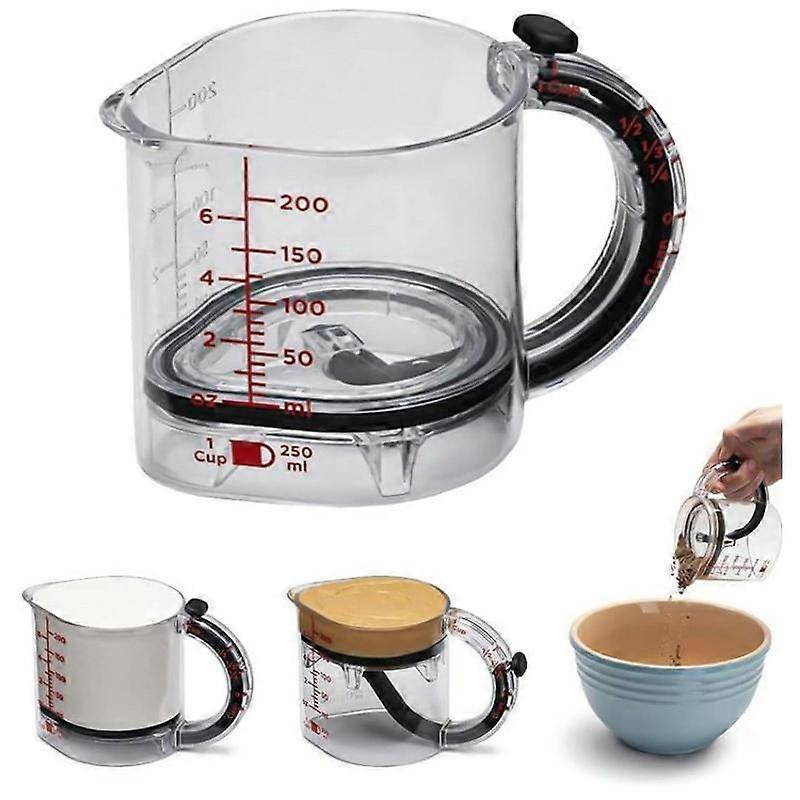 Essential Adjustable Measuring Cup compatible Kitchen; Features a Scraper-Style Sealed Base