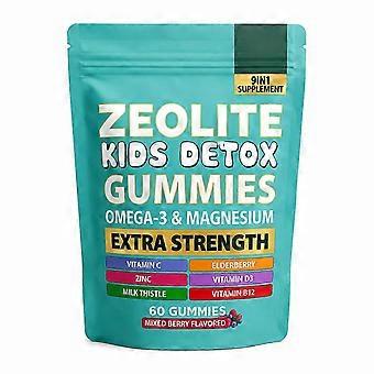 Mixed Berry Flavored Zeolite Gummies 60 Count - Kids Detox All-in-One Solution