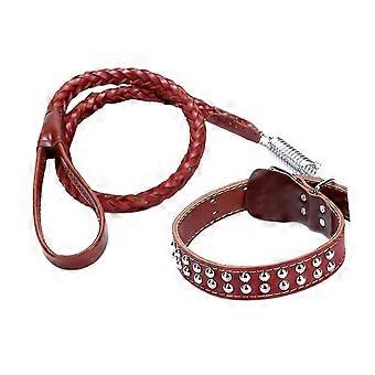 Dog Collar Alloy Hook Dog Traction Rope For Large And Medium Dogs Brown Small Collar-HPZX