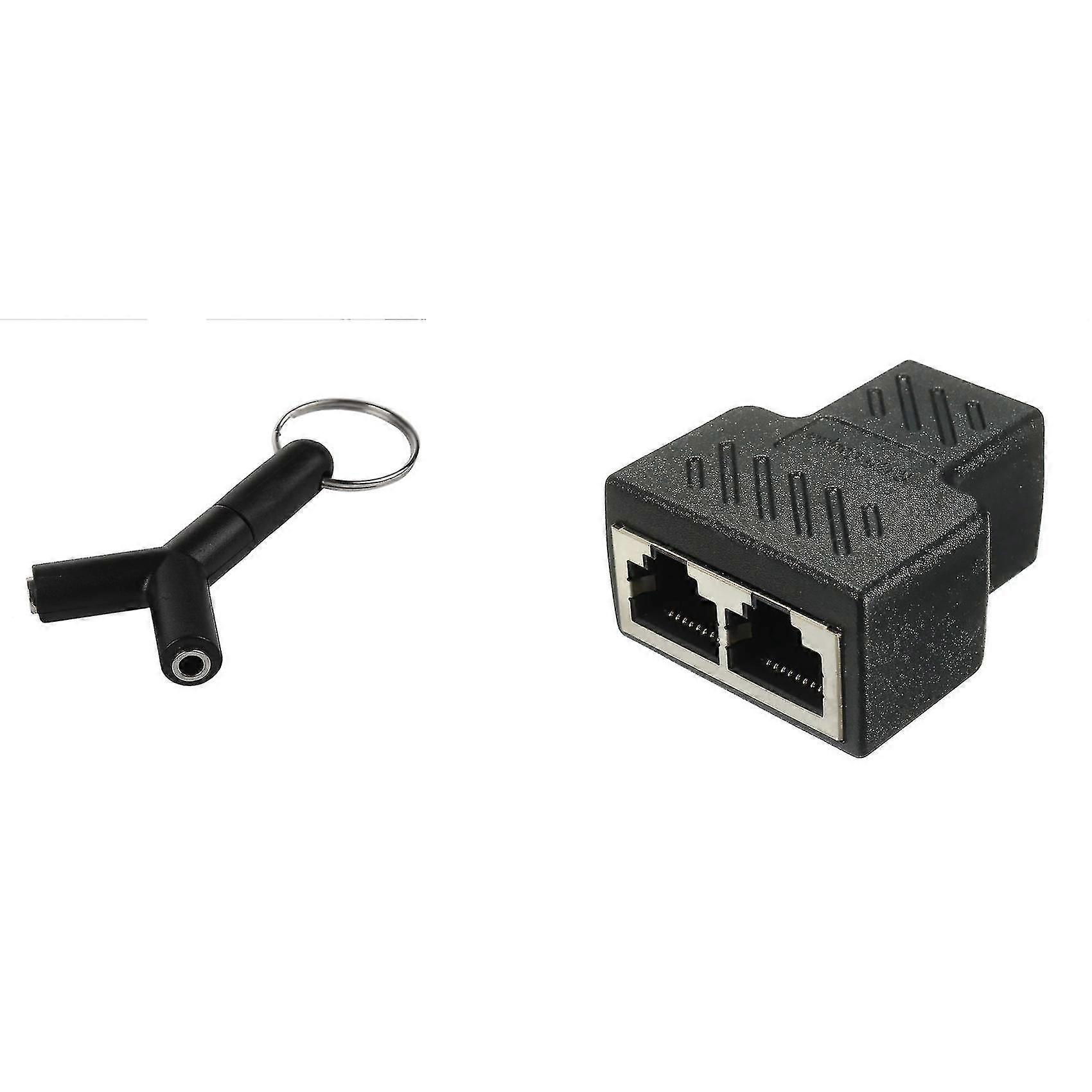 Y Shape Audio Headset Connector Adapter Keyring