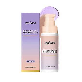 Purple Thermochromic Concealer Foundation, Flawless Matte, Hydrating, Long-Lasting ,30ml
