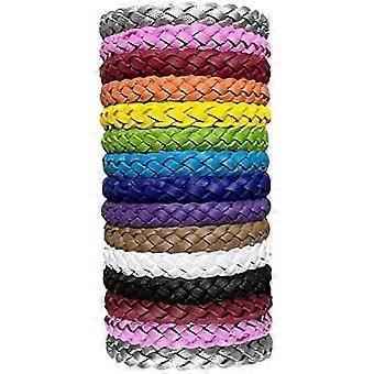 15 Pack Mosquito Repellent Bracelet Deet-free Adjustable Leather for Adults Kids