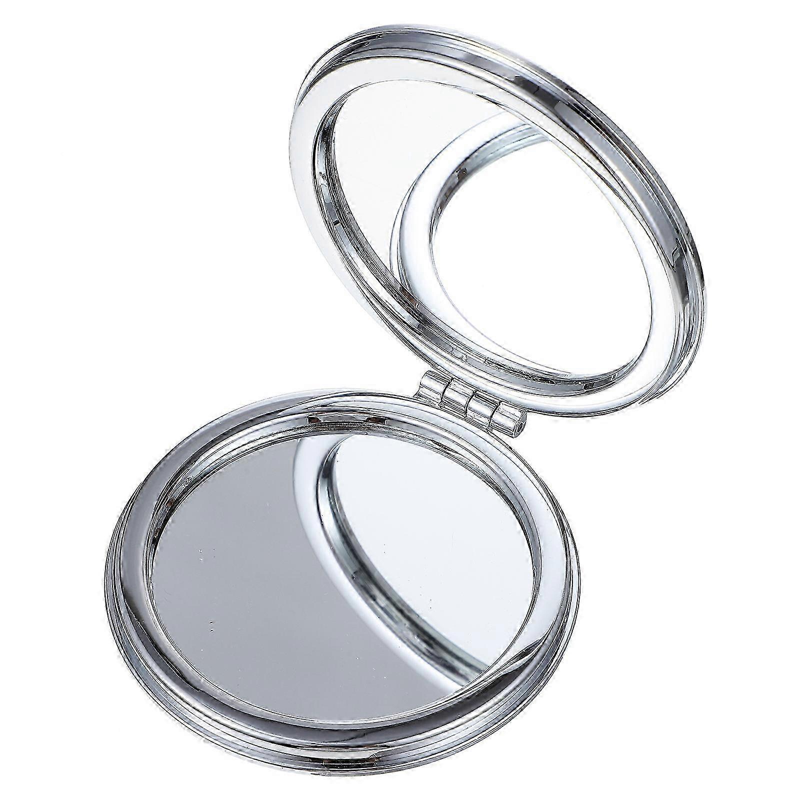 Double-Sided Mirror Purple ABS Compact Makeup Mirror compatible with Makeup Use