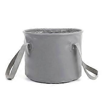 Outdoor Portable Folding Bucket Portable Fishing Water Storage Container Camping Travel Portable Picnic Bucket Gray B