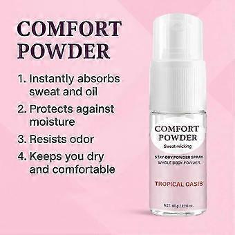 Talco Comfort para Mulheres - Antiassaduras e Controle da Suor para o Corpo - Spray de Talco Corporal Feminino com Frescor Duradouro e Textura Leve