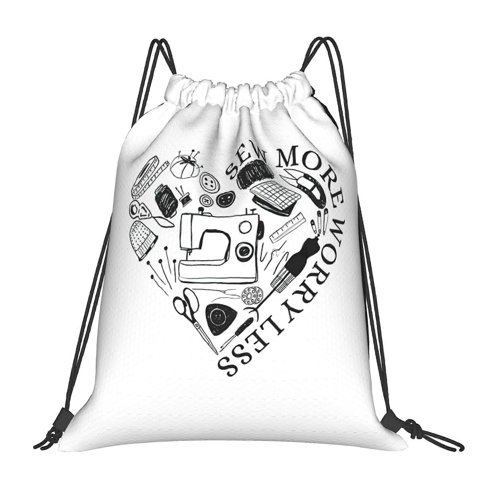1pc Sew More Worry Less Drawstring Backpack-Cqazw