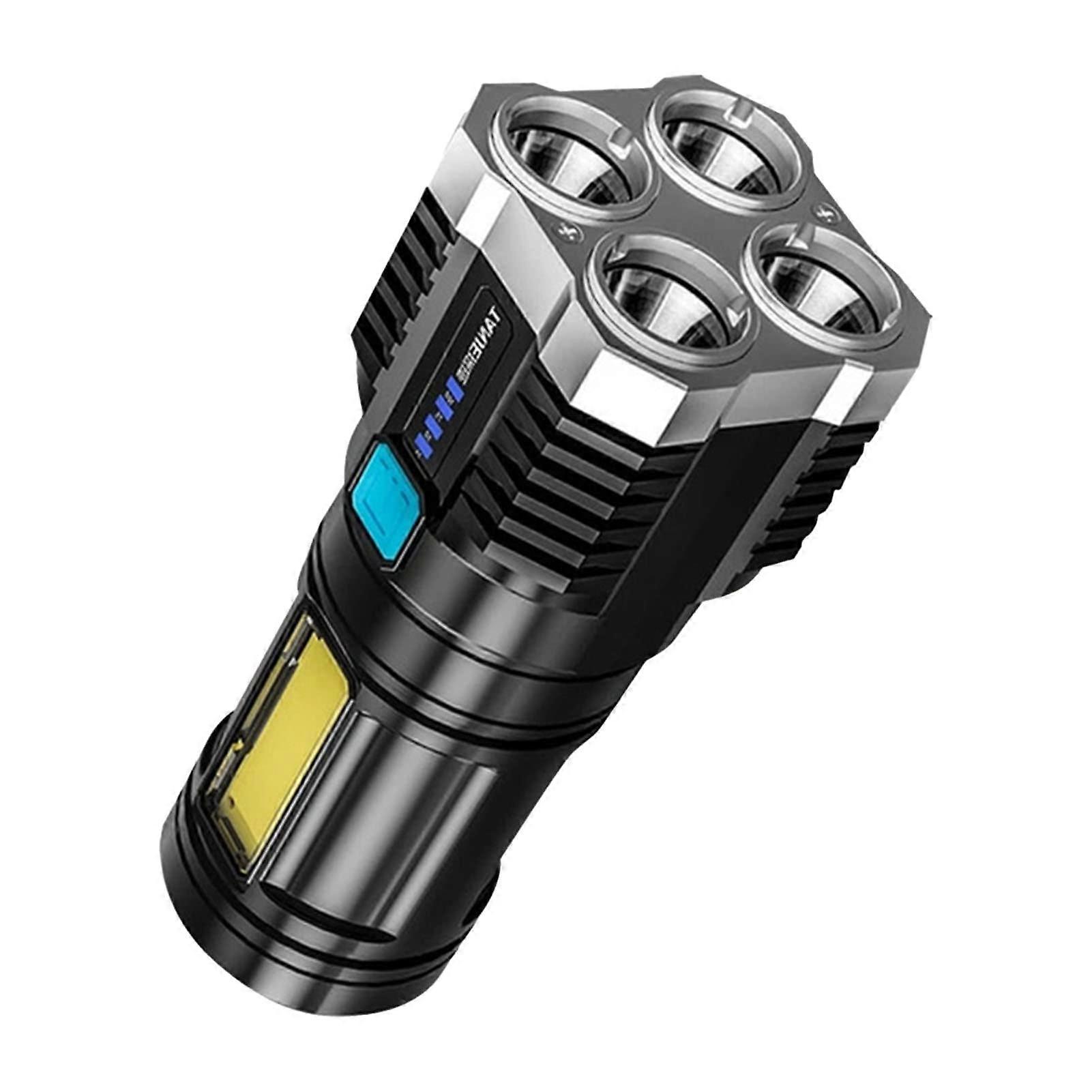 USB Rechargeable LED Flashlight, Adjustable Handheld LongThrow WaterResistant Light for Camping