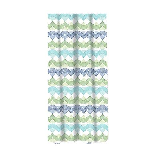 Sabichi Wave Print Shower Curtain And Plastic Hooks