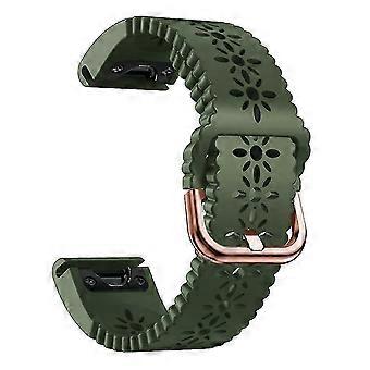Pour Garmin Fenix 7s / 6s Pro / 5s Plus / instinct 2s Creux Flower Pattern Silicone Watch Band Réglable Quick Release Soft Strap Replacement