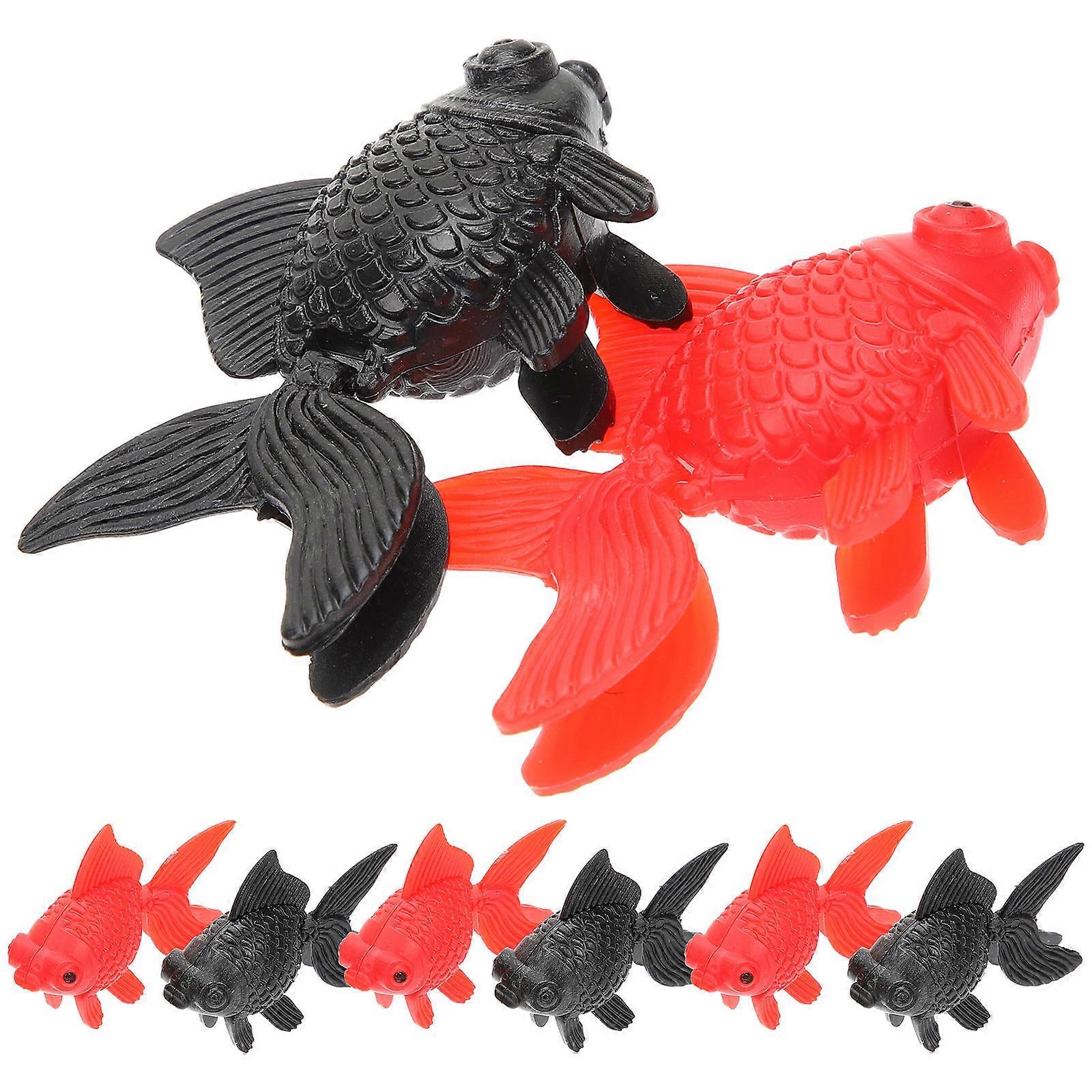 Assorted Color Goldfish Models for Decor Simulation Fish Figures 10Pcs Plastic