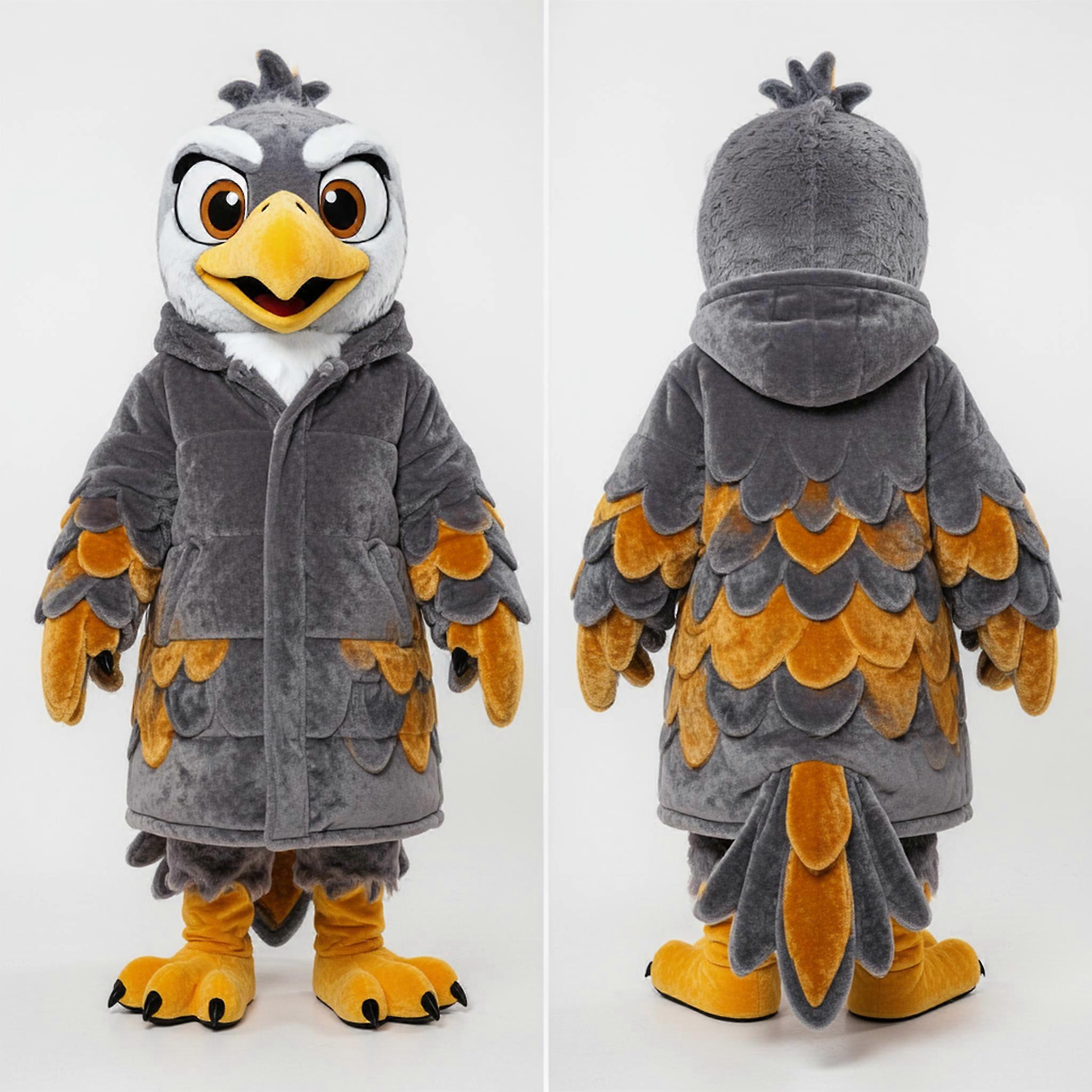 MASTICOT Slate Grey Velvety Eagle Mascot
