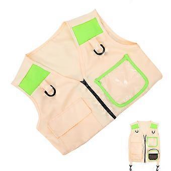 Explorer Vest for Kids Role Play Costume with Green Fabric Material
