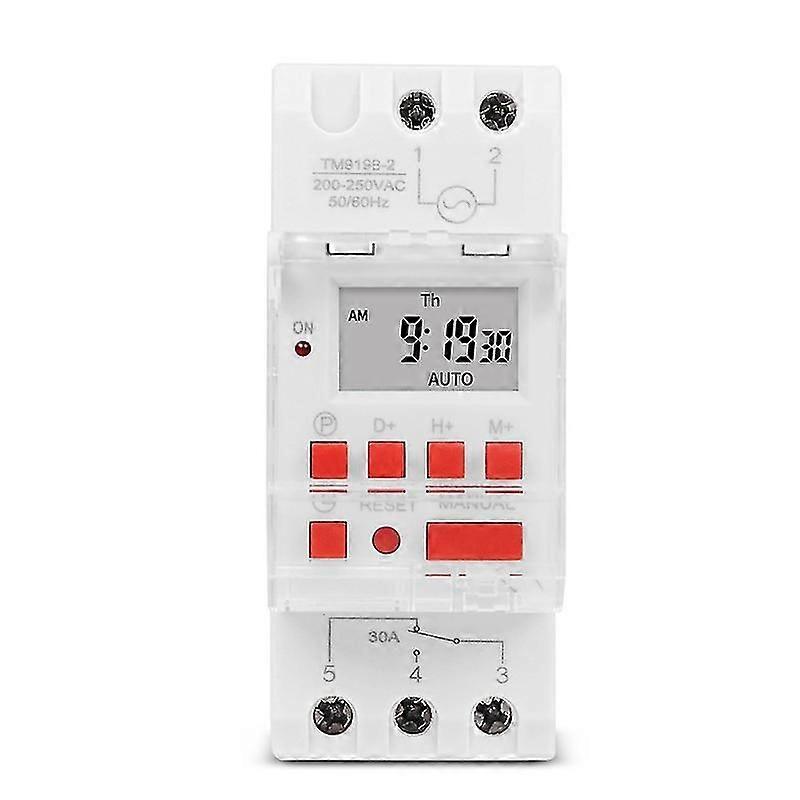 TM919B 220V 30A Programmable Digital Timer Switch DIN Automatic Timing Controller for Lights,Fans
