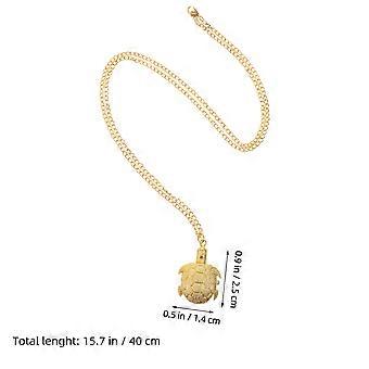 Small Pocket Watch Quartz Movement Retro Tortoise Shape Golden Metal Pendant For Family Birthday Gift 1Pcs