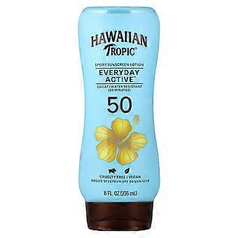 2 x Hawaiian Tropic, Everyday Active™, Sport Sunscreen Lotion, SPF 50, Light Tropical, 8 fl. oz (236 ml)